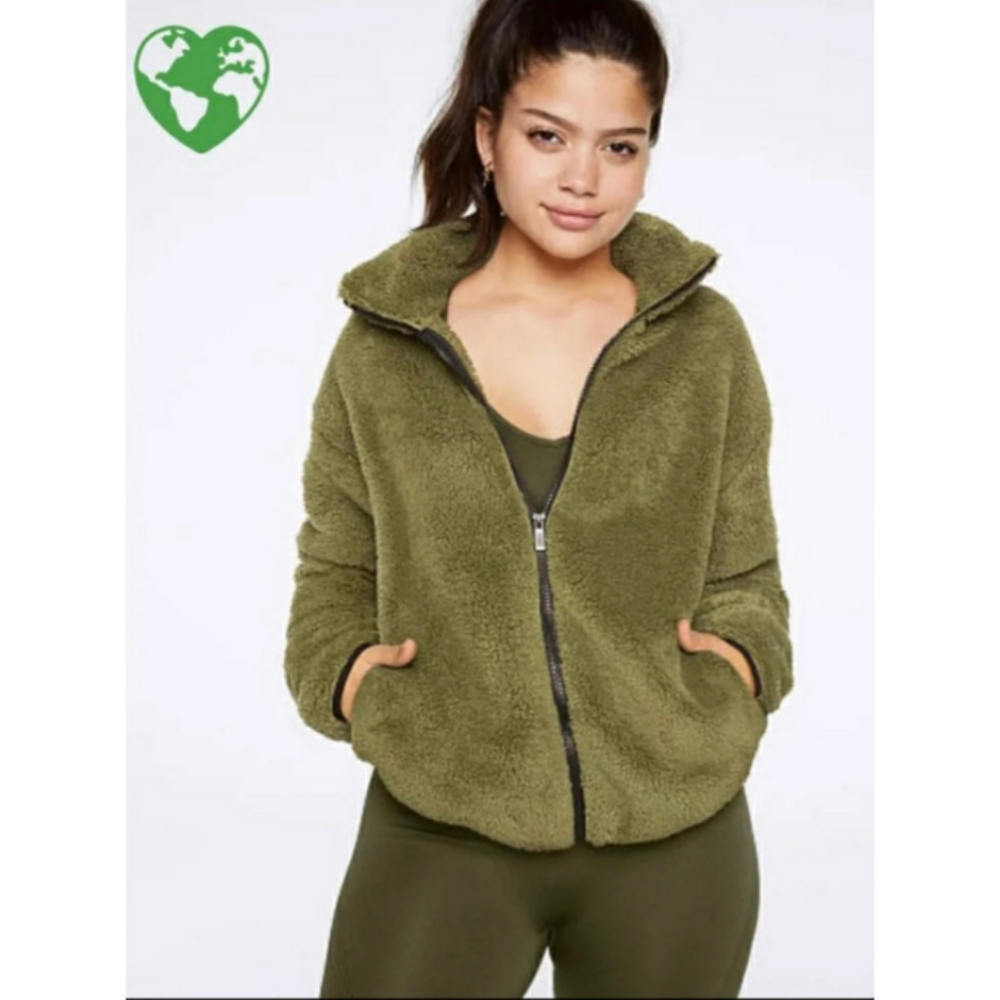 New VS PINK Full  Zip Teddy Jacket  M